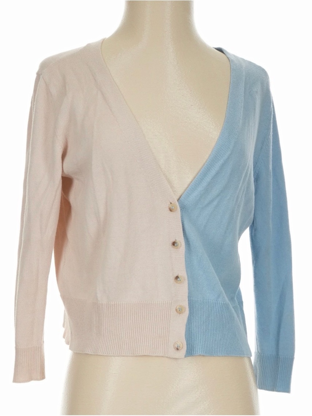 Chicca Lualdi BeeQueen "Kendall" Italian Colorblock Cardigan Cotton Cashmere XS